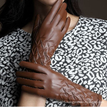 2015 fashion Skin tight cashmere lined leather gloves